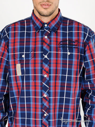 Рубашка Tom Tailor мужская, цвет темно-синий / красный / принт полоска