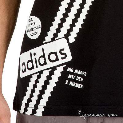 Футболка Adidas мужская, цвет черный / белый