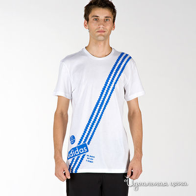 Футболка Adidas, цвет цвет белый / голубой