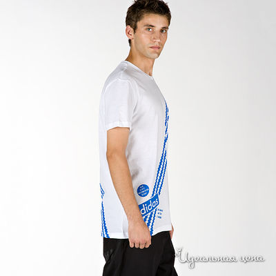 Футболка Adidas мужская, цвет белый / голубой