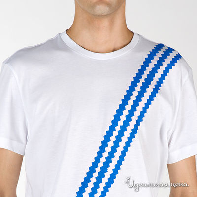 Футболка Adidas мужская, цвет белый / голубой