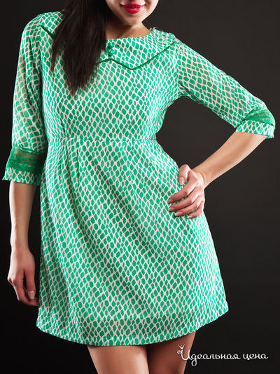 Платье Fedel, цвет цвет зеленый / белый