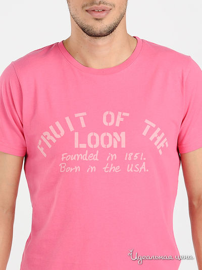 Футболка Fruit of the Loom мужская, цвет ярко-розовый