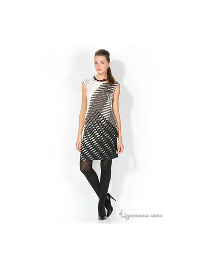 Платье Remix, цвет цвет бежевый / принт геометрия