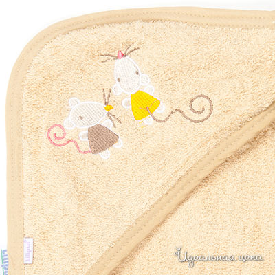Полотенце с рукавичкой Liliput для ребенка, цвет бежевый, 78х78см