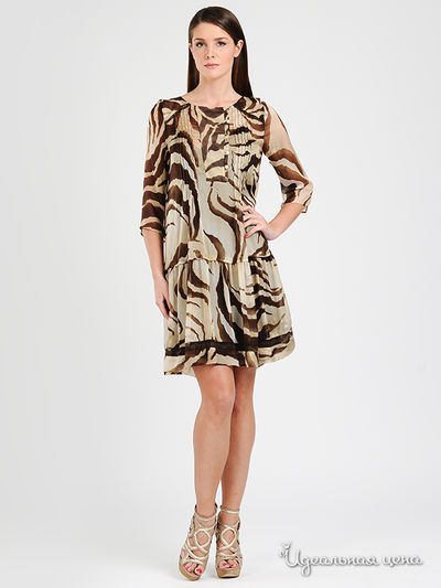Платье in moda женское, цвет бежевый / коричневый