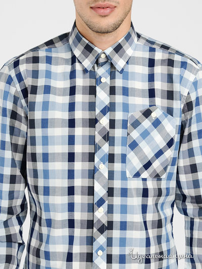 Рубашка Tom Tailor мужская, цвет синий / принт клетка