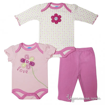 Комплект Bon bebe для девочки, цвет розовый, 3 пр.