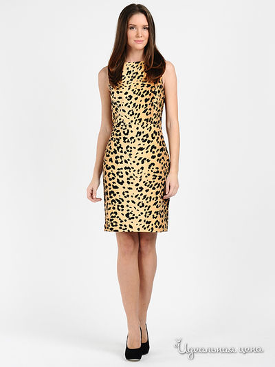 Платье Love Moschino, цвет цвет песочный / принт леопард