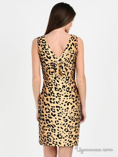 Платье LOVE MOSCHINO женское, цвет песочный / принт леопард