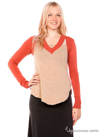 Пуловер Oblique, цвет цвет бежевый / красный