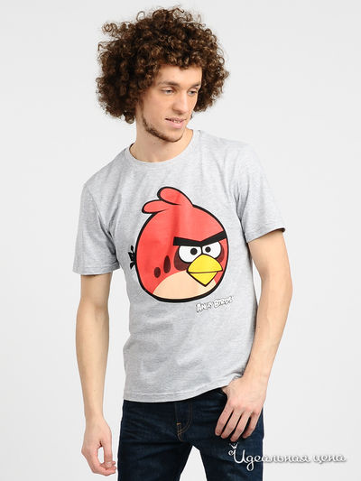 Футболка Angry Birds, цвет цвет серый меланж