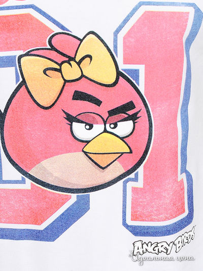 Футболка Angry birds женская, цвет белый