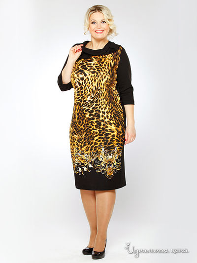 Платье Зар-Стиль, цвет цвет черный / принт леопард