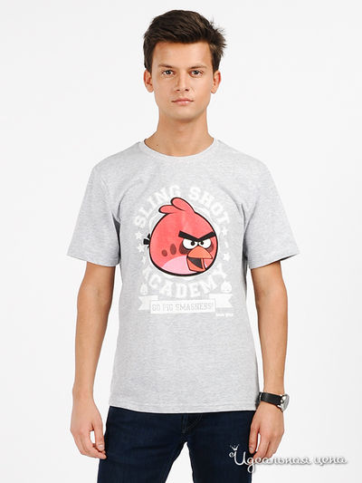 Футболка Angry Birds, цвет цвет серый меланж