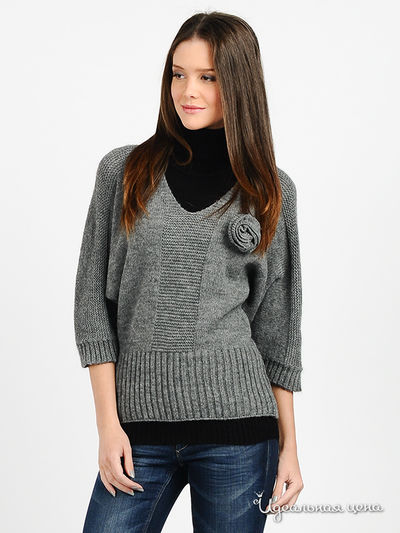 Пуловер Alpha Moda, цвет цвет серый