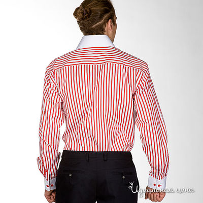 Рубашка с длинным рукавом Jess France мужская, цвет белый / красный