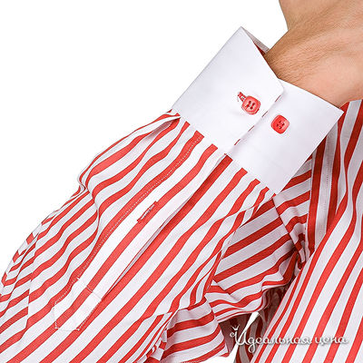 Рубашка с длинным рукавом Jess France мужская, цвет белый / красный