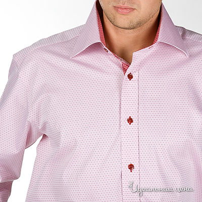 Мужская  рубашка розовая в точку