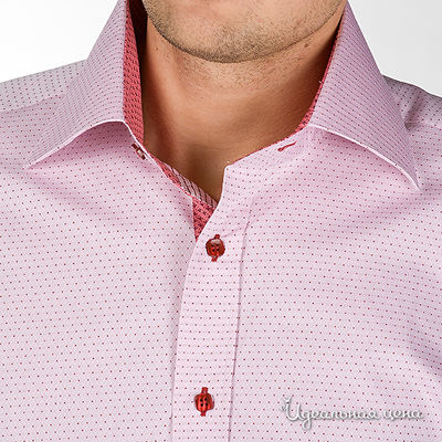 Мужская  рубашка розовая в точку