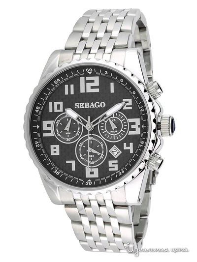 Часы SEBAGO мужские, цвет черный / серебристый