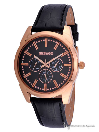 Часы SEBAGO мужские, цвет бронзовый / черный