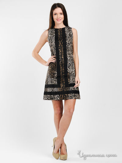 Платье Dino Chizari, цвет цвет черный принт леопард