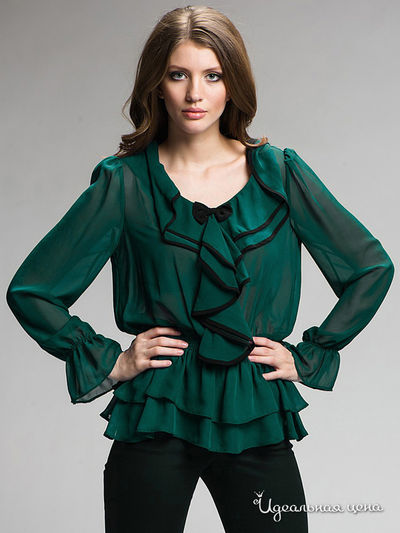 Блуза Bovona, цвет цвет зеленый