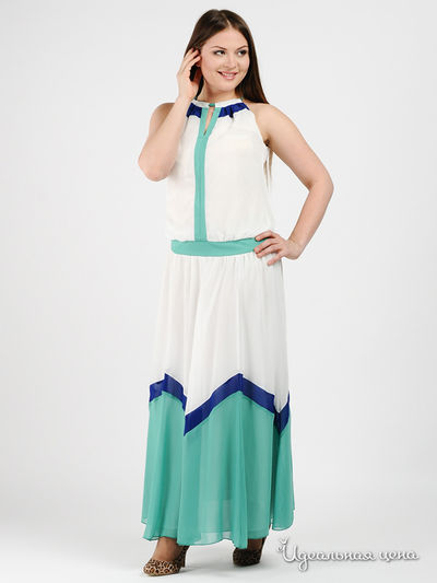 Платье Bovona, цвет цвет белый / зеленый