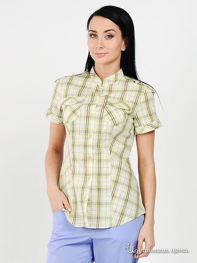 Рубашка Finn-Flare, цвет цвет салатовый / сиреневый