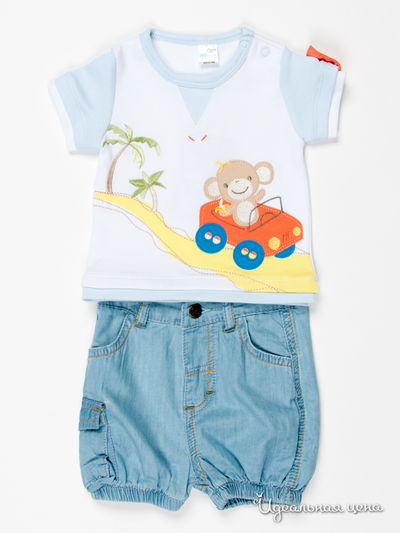 Комплект (футболка, шорты) Baby Trend, цвет цвет белый / голубой