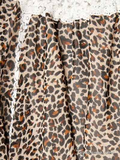 Блуза ZARA для девочки, цвет бежевый / принт леопард