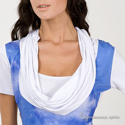 Блуза Pompa женская, белый / голубой