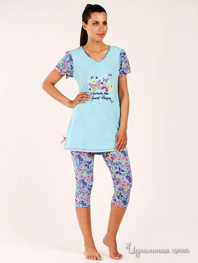 Пижама Pinky Style, цвет цвет голубой