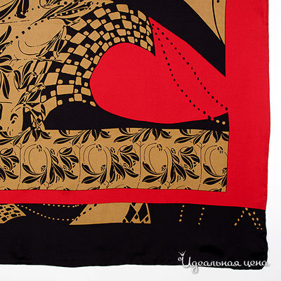 Платок Итальянские платки женский, цвет красный / коричневый
