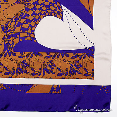 Платок Итальянские платки женский, цвет коричневый / фиолетовый