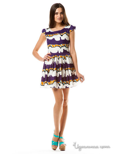 Платье Leo Mayers, цвет цвет белый / фиолетовый