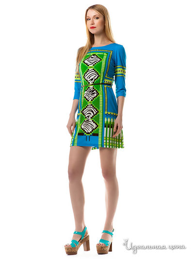 Платье MAX SWЕЕR, цвет цвет голубой / зеленый