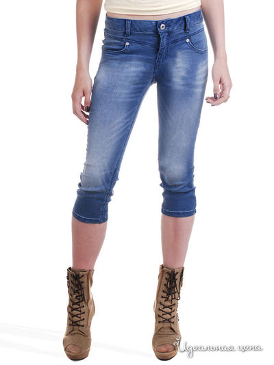 Укороченные джинсы Victoria Million X Woman, цвет синий потертый