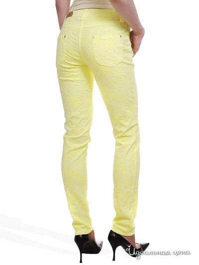 Узкие брюки с жаккардовым узором Victoria, длина 32 Million X Woman, цвет желтый неон