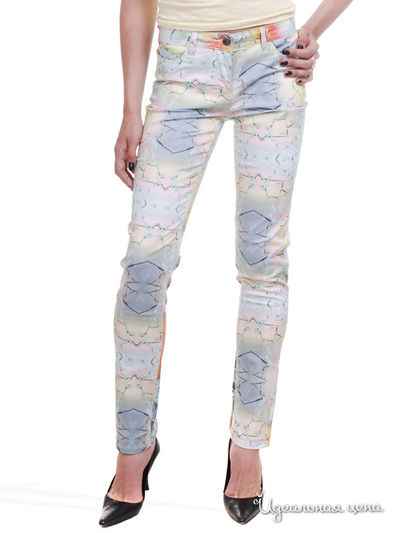 Прямые брюки с рисунком Victoria, длина 32 Million X Woman, цвет разноцветный