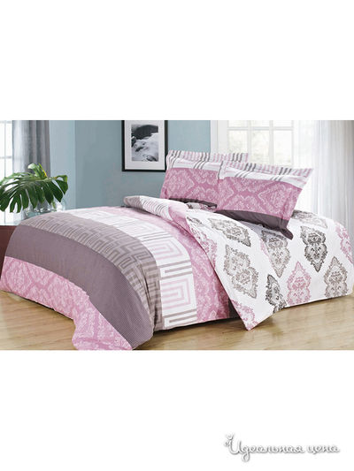 Комплект постельного белья, 1,5 спальный Softline, цвет розовый, коричневый