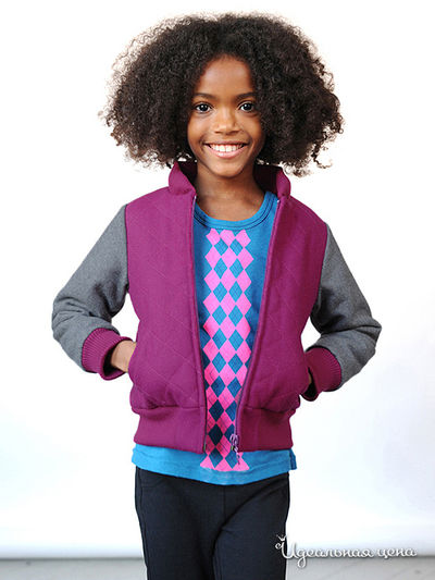 Куртка Appaman для девочки, цвет сиреневый, серый