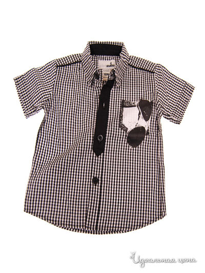 Рубашка Mini Shatsu, цвет черный/белый с аппликацией