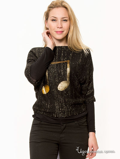 Пуловер Kalaïs, цвет черный/золотистый люрекс