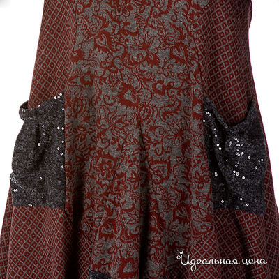 Платье IKO женское, цвет черный / бордовый