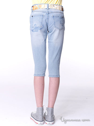Укороченные джинсы Million X для девочки, цвет голубой деним