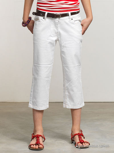 Укороченные джинсы Million X для девочки, цвет белый