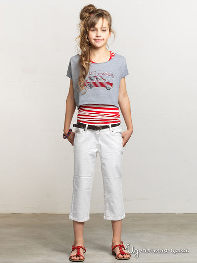 Укороченные джинсы Million X для девочки, цвет белый
