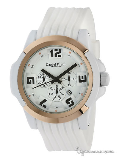 Часы Daniel Klein, цвет белый / бронзовый